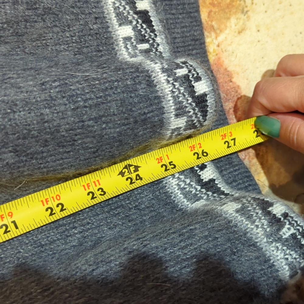 Alpaca Gray Hooded Sweater With Decorative Trim - Picture 7 of 8